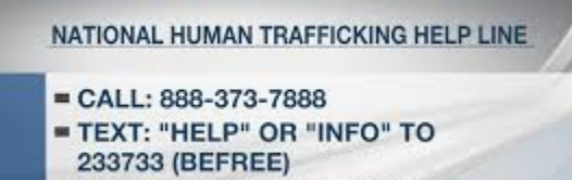 National Human Trafficking help  Line